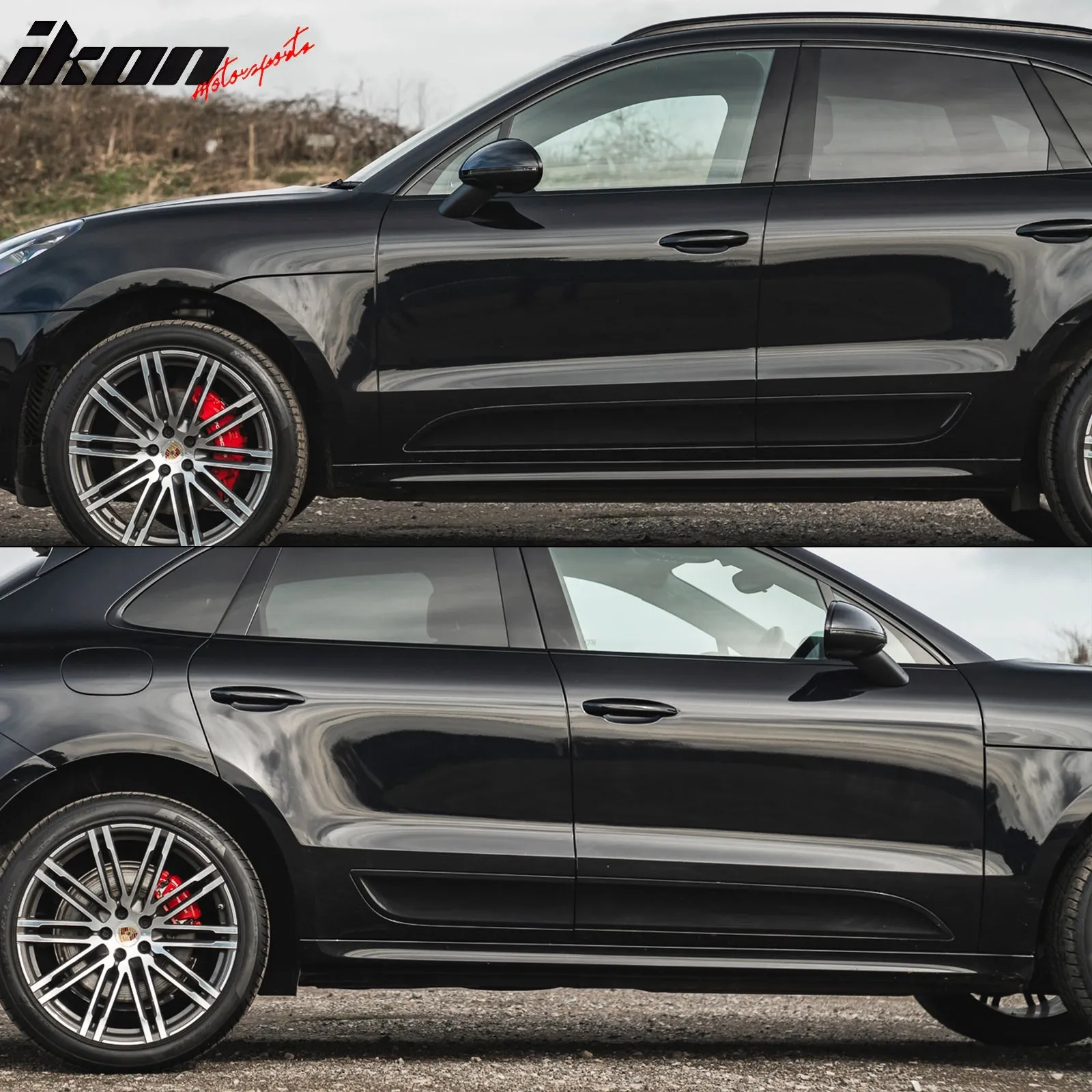 2015-2022 Porsche Macan Sports Style PU Black Side Skirts Spoiler