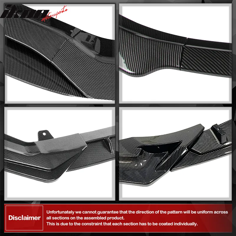 2015-2023 Chrysler 300 IKON Rear Bumper Diffuser Lip Shark Fin PP 2PCS