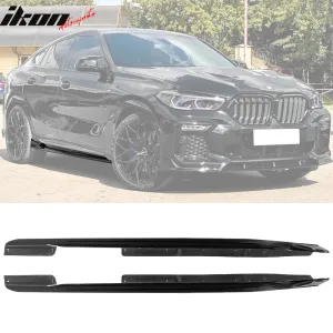 2020-2024 BMW G06 X6 M Sport Gloss Black Side Skirts Rocker Panel PP