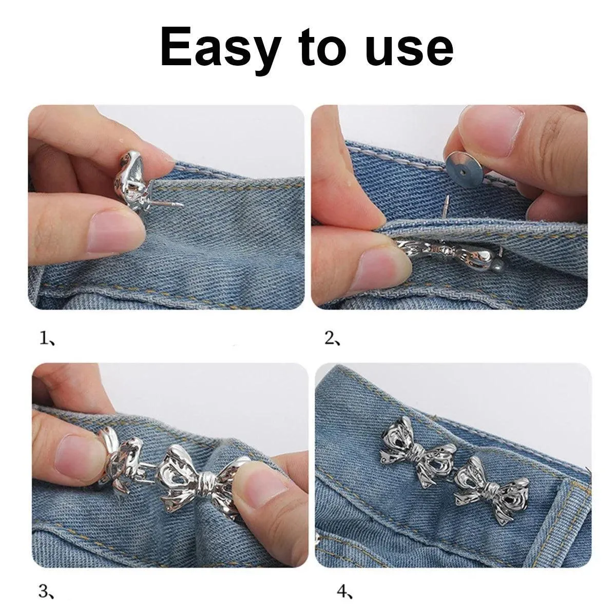 Adjustable Waistband Bowknot Set: Chic & Practical Button Adjusters