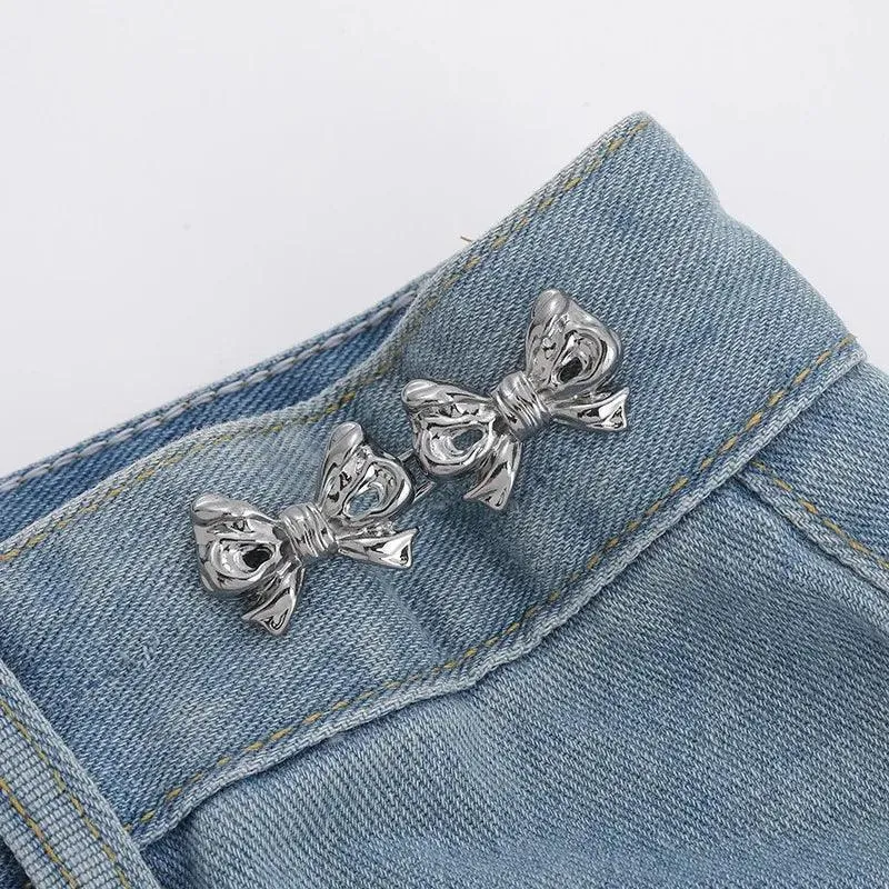Adjustable Waistband Bowknot Set: Chic & Practical Button Adjusters