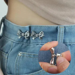 Adjustable Waistband Bowknot Set: Chic & Practical Button Adjusters