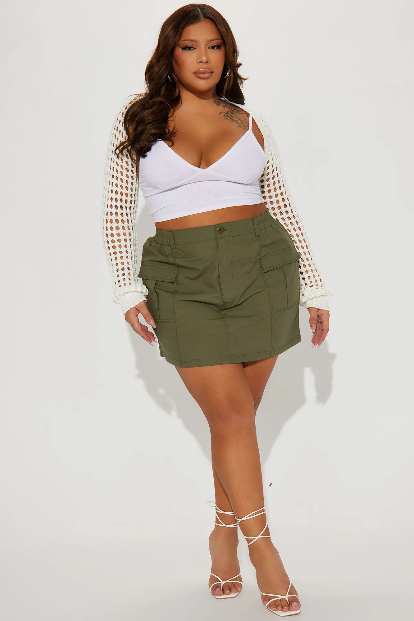 Best Kept Secret Cargo Mini Skirt - Olive