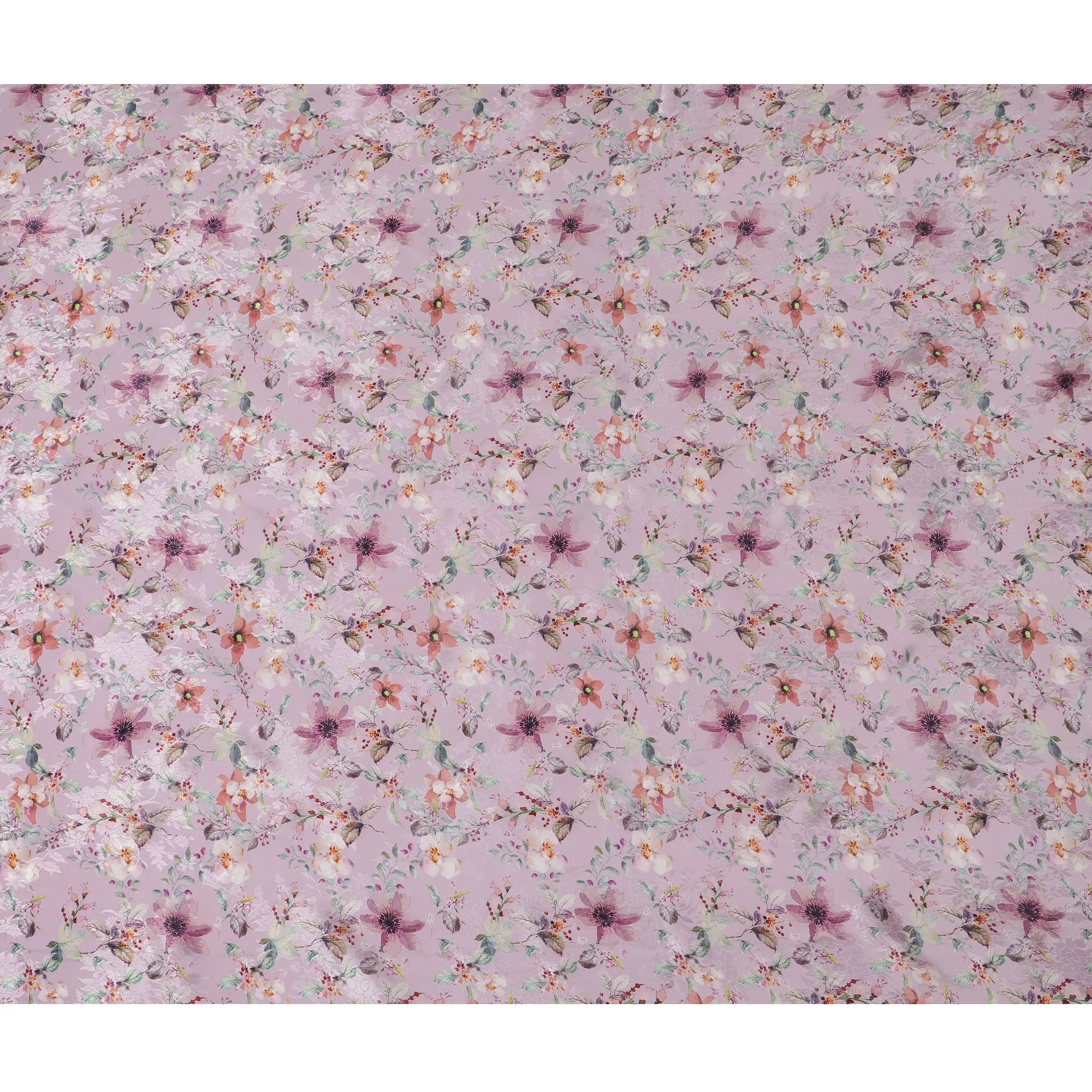 Blush Bloom Viscose Crepe Fabric with Floral Print, 110cm Wide – Romantic & Versatile-D18396
