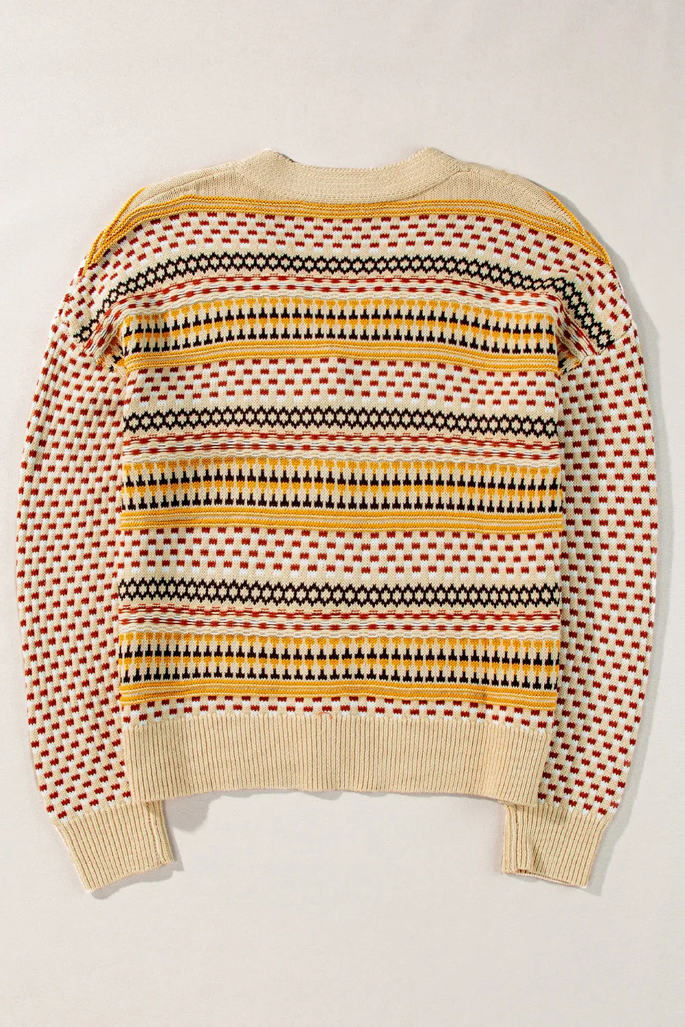 Buttoned V-Neck Cropped Cardigan