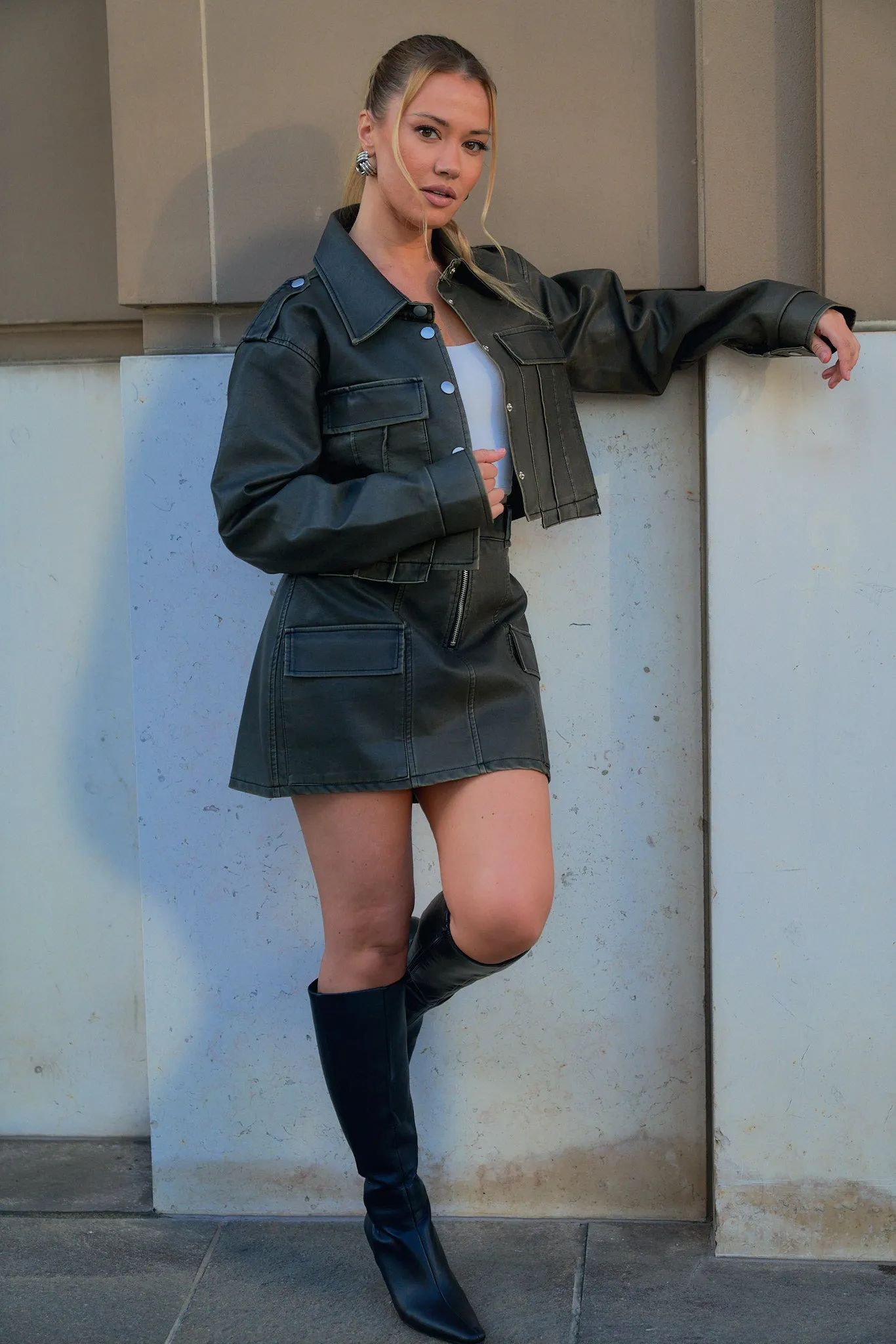 Cargo Washed Skirt