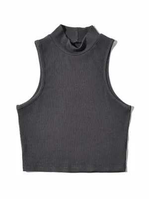 Chic Sleeveless Crop Top: Summer Essential with High Stretch Fabric - Stylish Elegance for Every Occasion