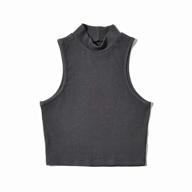 Chic Sleeveless Crop Top: Summer Essential with High Stretch Fabric - Stylish Elegance for Every Occasion