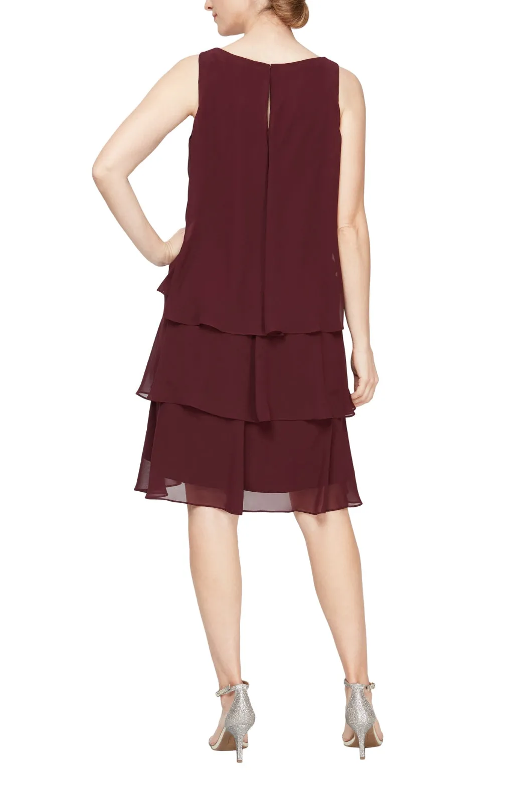 Chiffon Tier Jacket Dress - Elegant Women's Evening Wear
