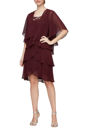 Chiffon Tier Jacket Dress - Elegant Women's Evening Wear