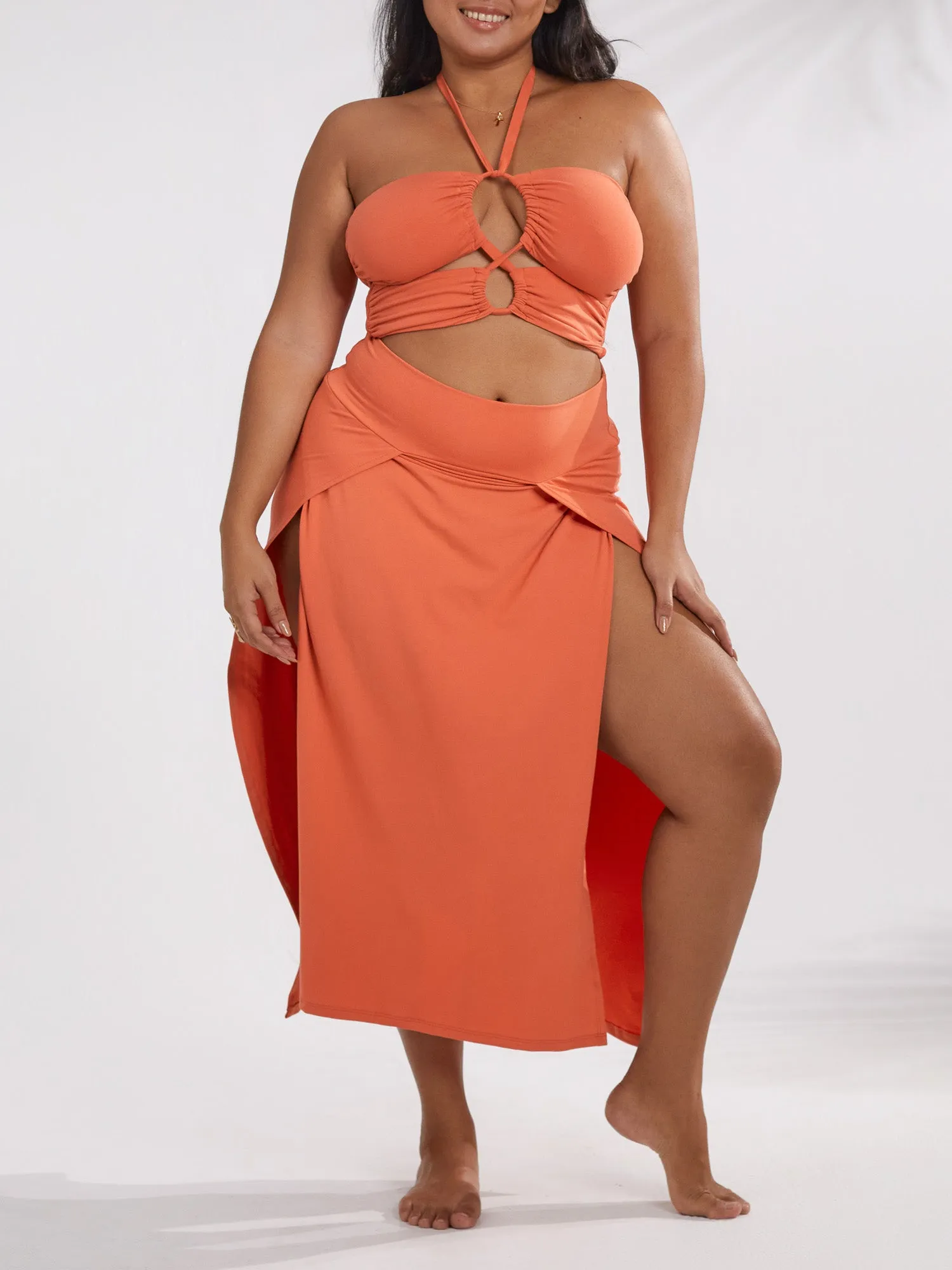 Cleopatra Midi Skirt - Coral
