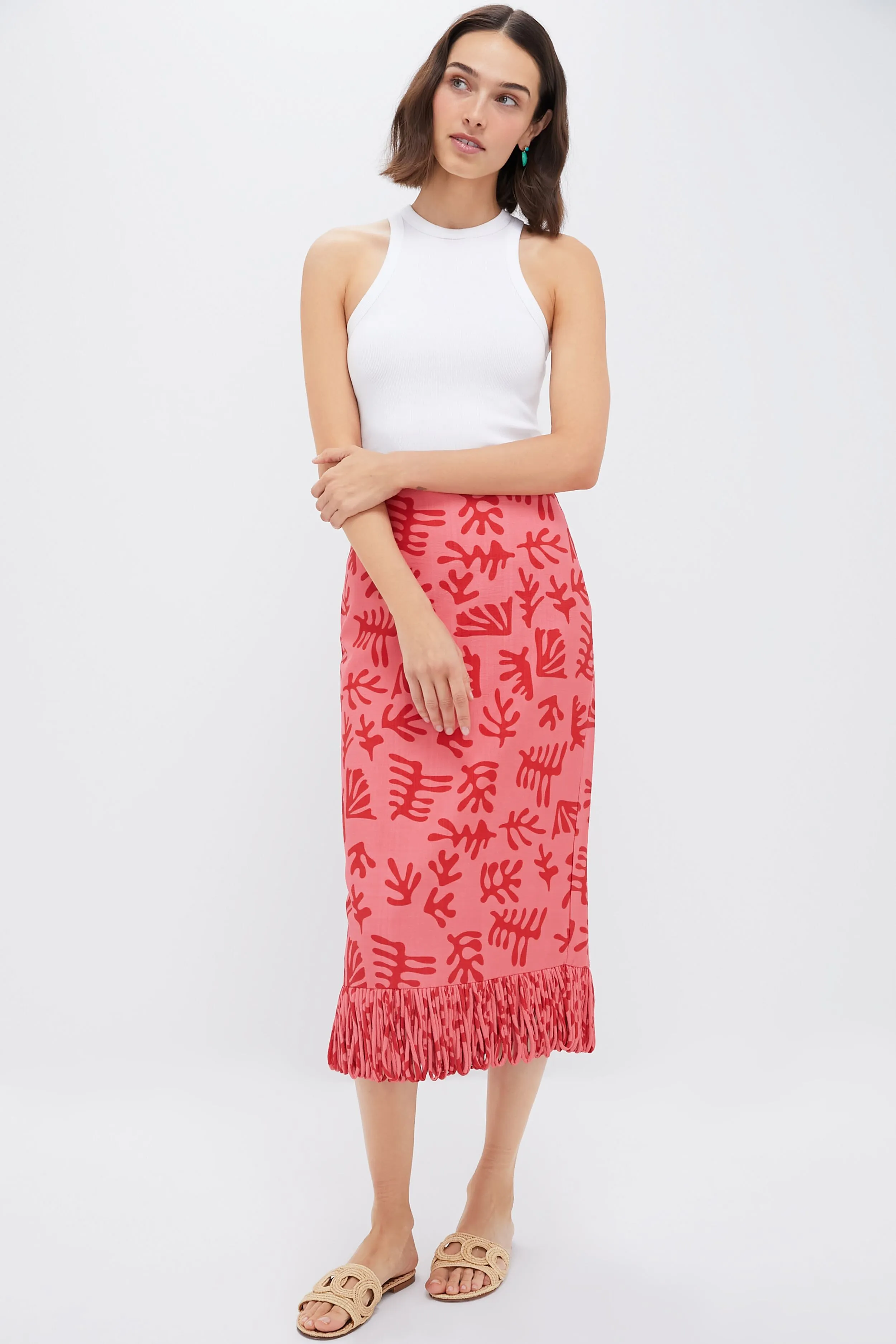 Coral & Red Reef Print Cozumel Skirt