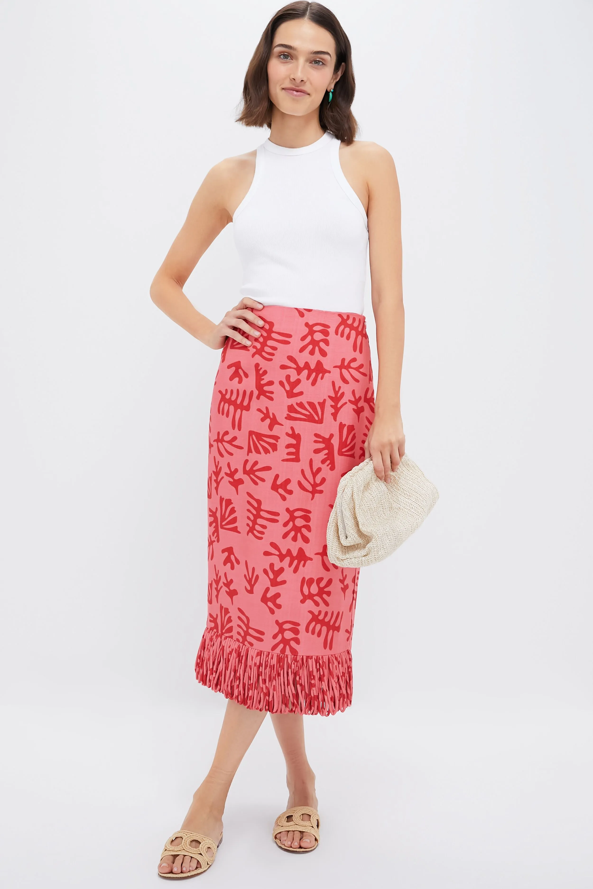 Coral & Red Reef Print Cozumel Skirt