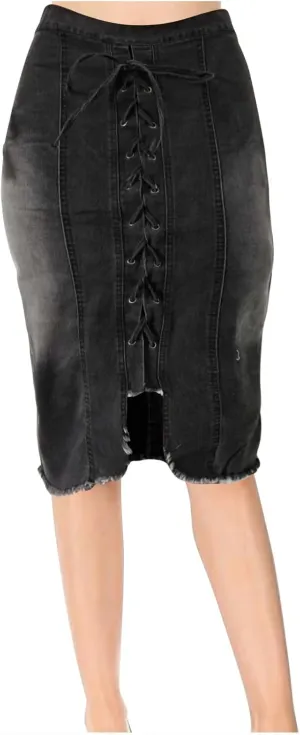 Cowgirl Pencil Skort for Women Linen Denim Midi Knee Length Skorts Women 2025 Fashion