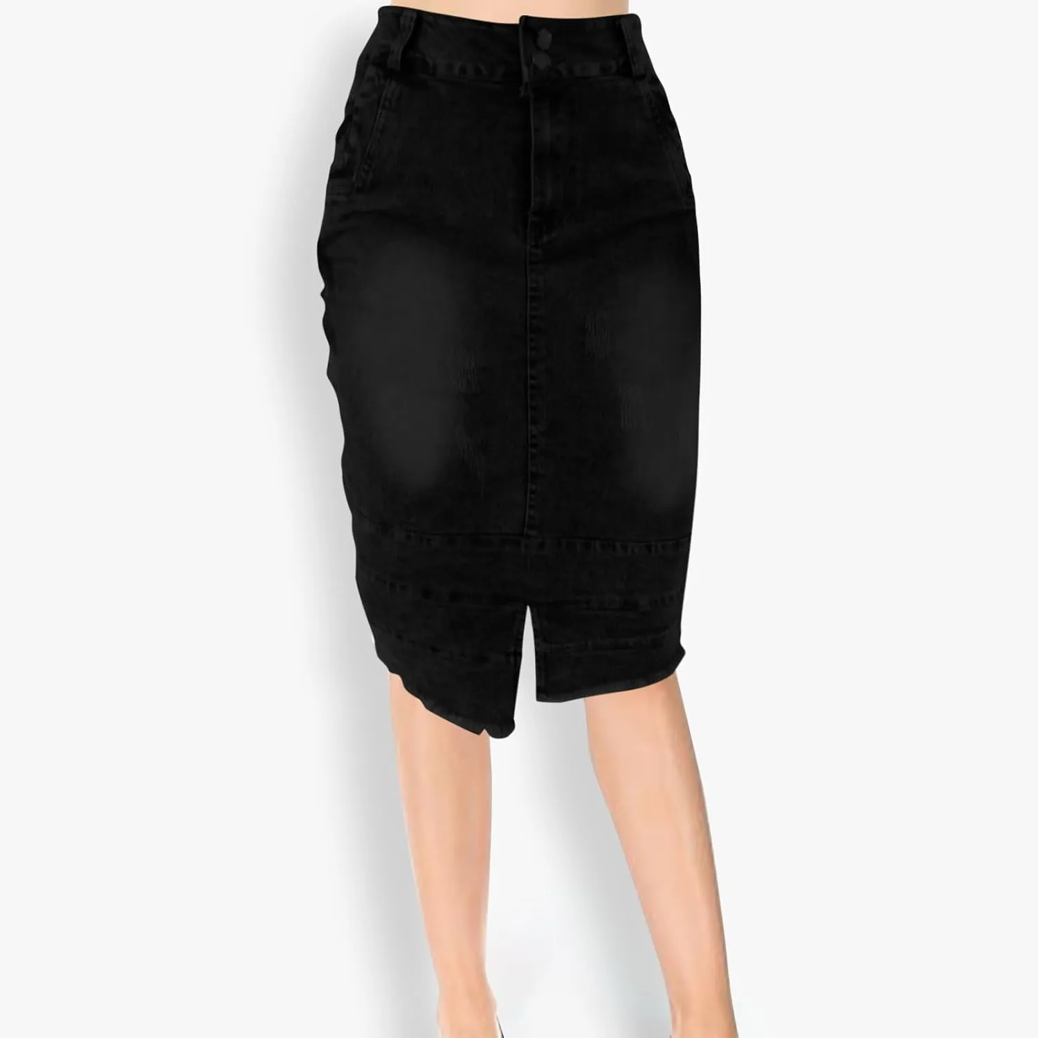 Cowgirl Pencil Skort for Women Linen Denim Midi Knee Length Skorts Women 2025 Fashion