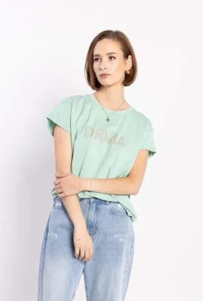 Drma Zoe Tee - Mint/Ecru