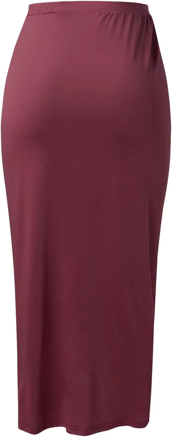 Elastic Draped Asymmetrical Casual Solid Waist Maxi High Wrap Slit Skirt Women's Skirt Tree Skirt Box