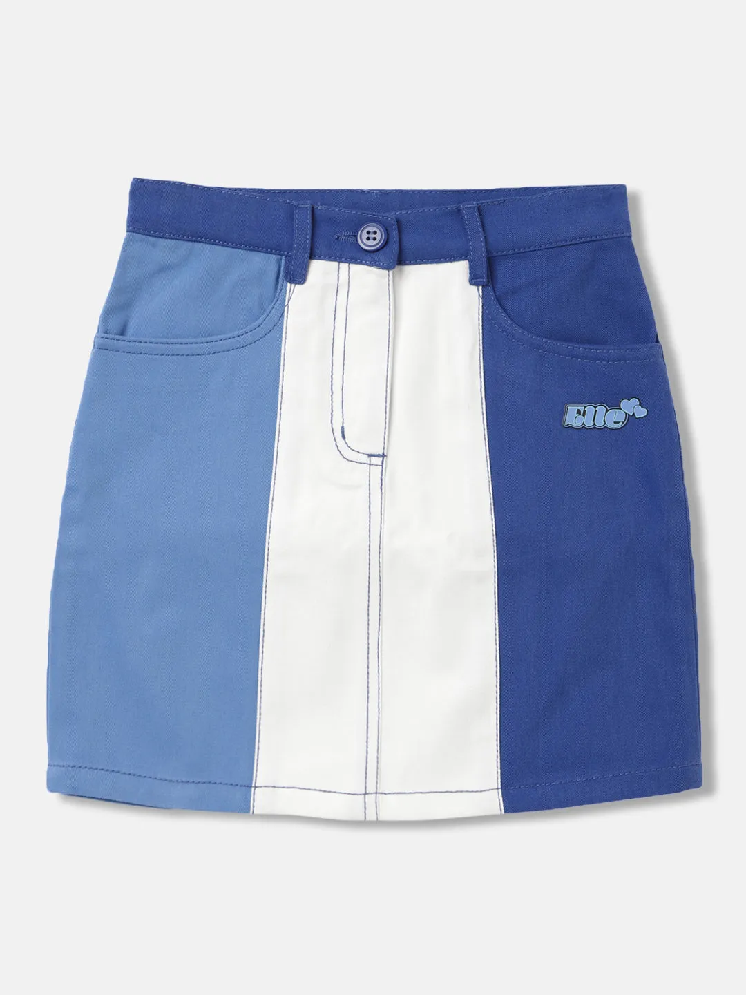 Elle Girls Multi Colour blocked Regular Fit Skirt