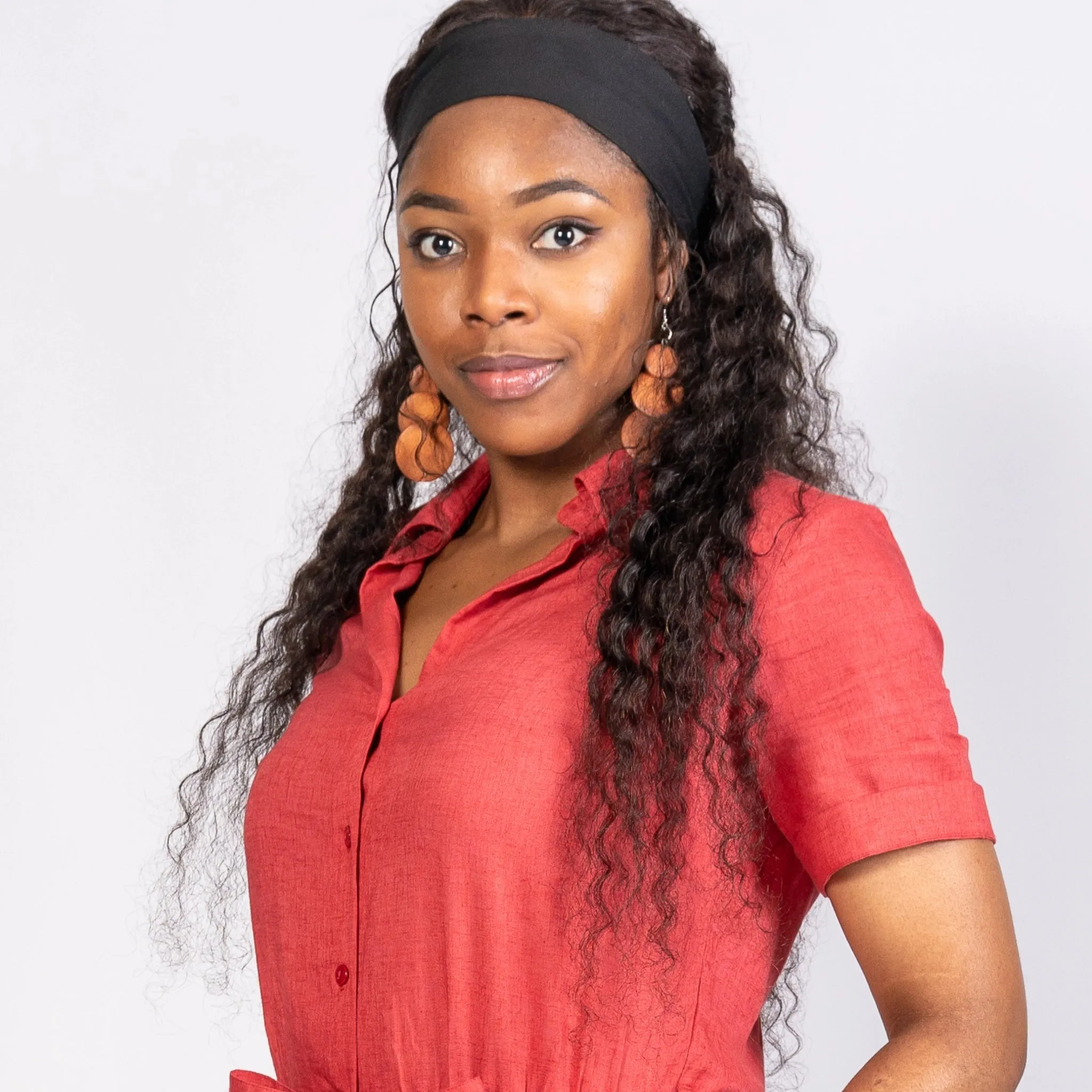 Ethically Made Muse: Milano Red Viscose Linen Jumpsuit for Women