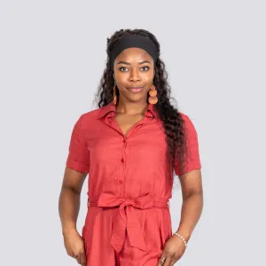 Ethically Made Muse: Milano Red Viscose Linen Jumpsuit for Women