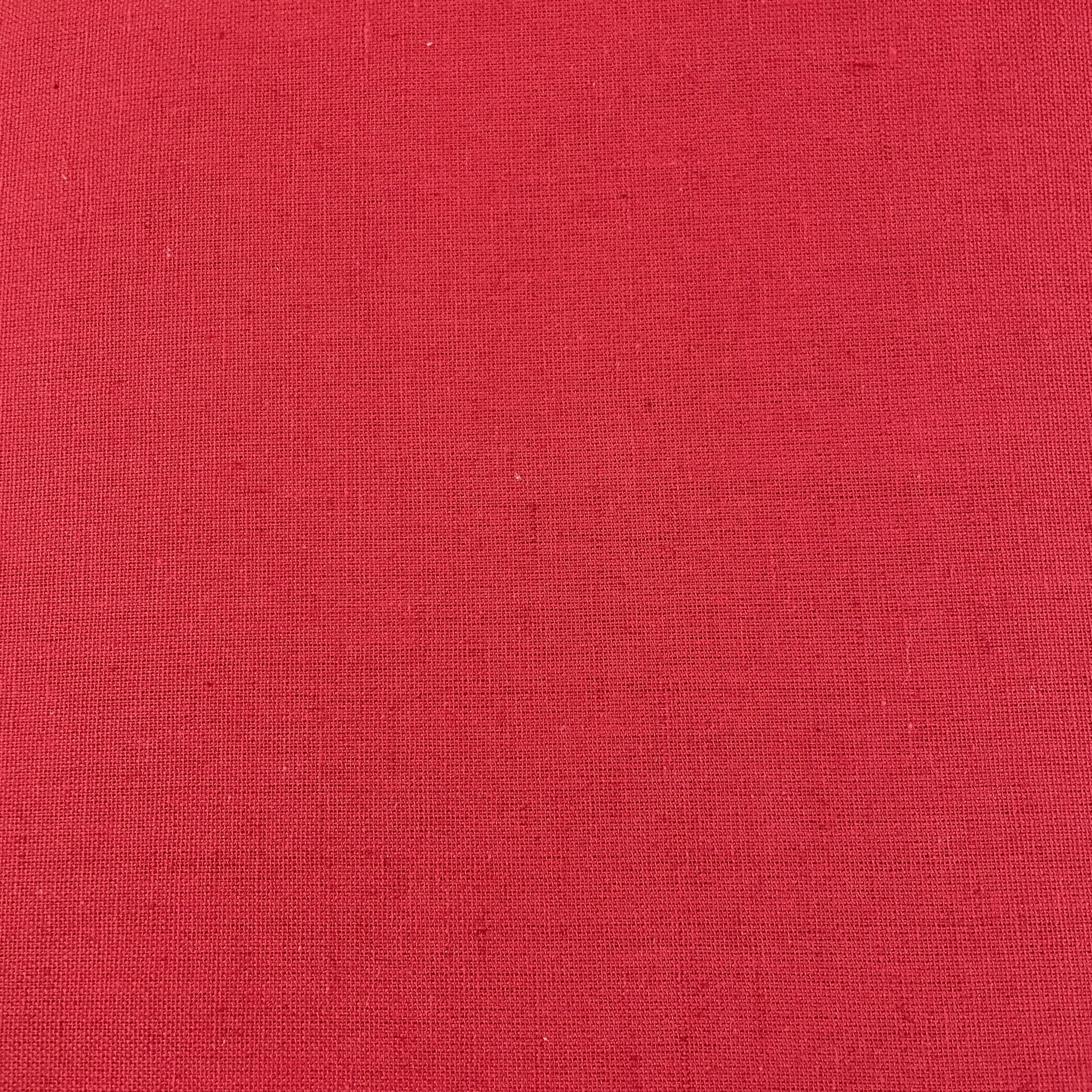 Exclusive Cotton Linen Slub Red Solid Fabric Fabric