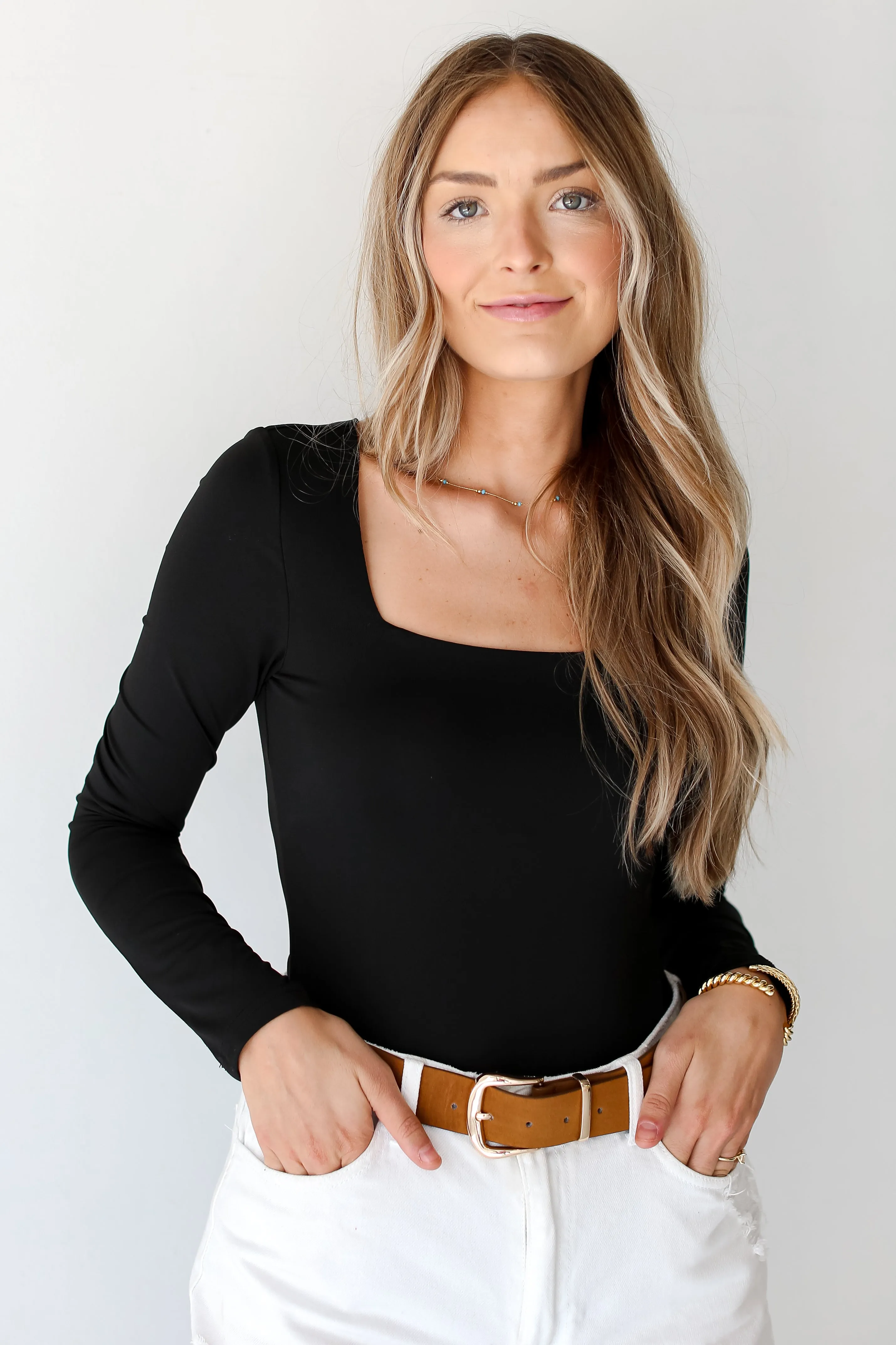 FINAL SALE - Couldn't Be Better Square Neck Long Sleeve Bodysuit