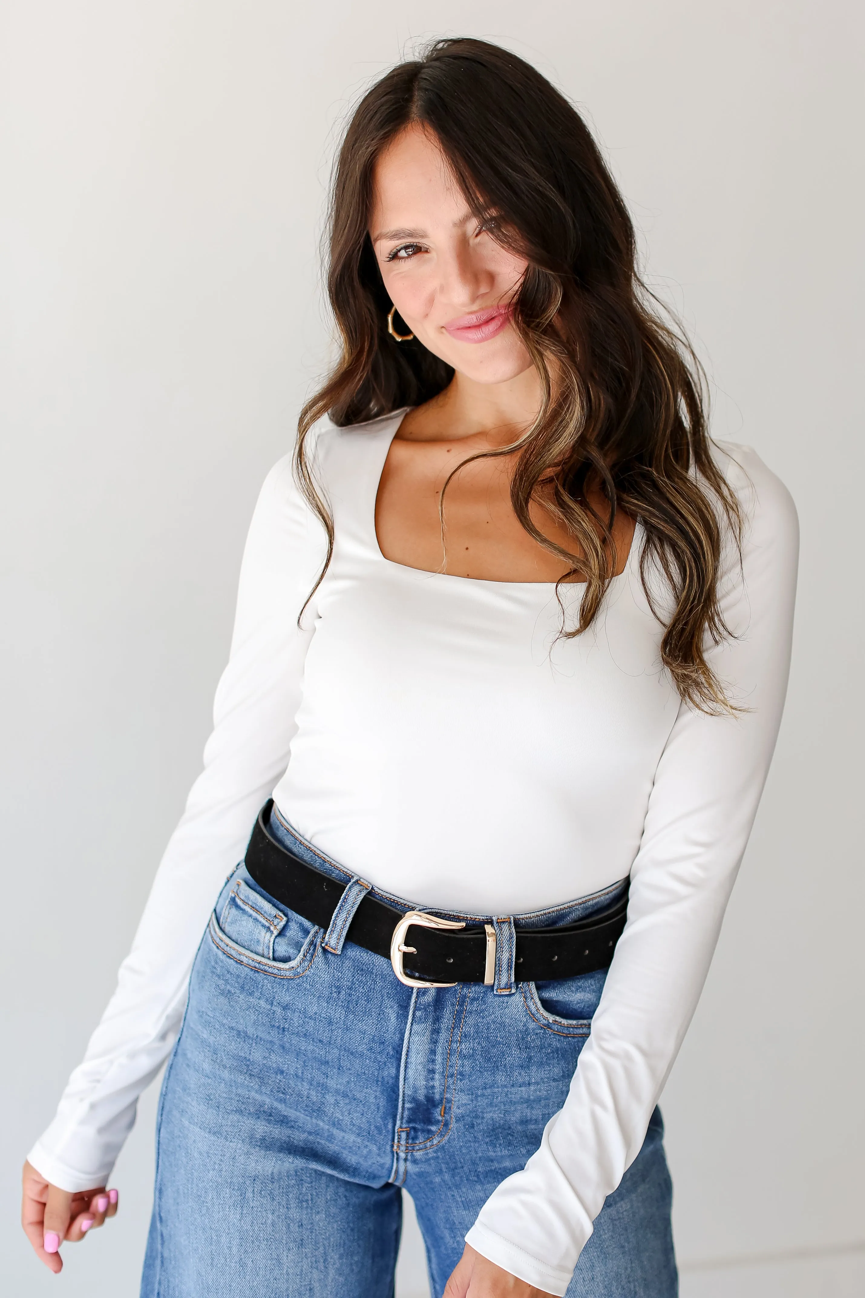 FINAL SALE - Couldn't Be Better Square Neck Long Sleeve Bodysuit