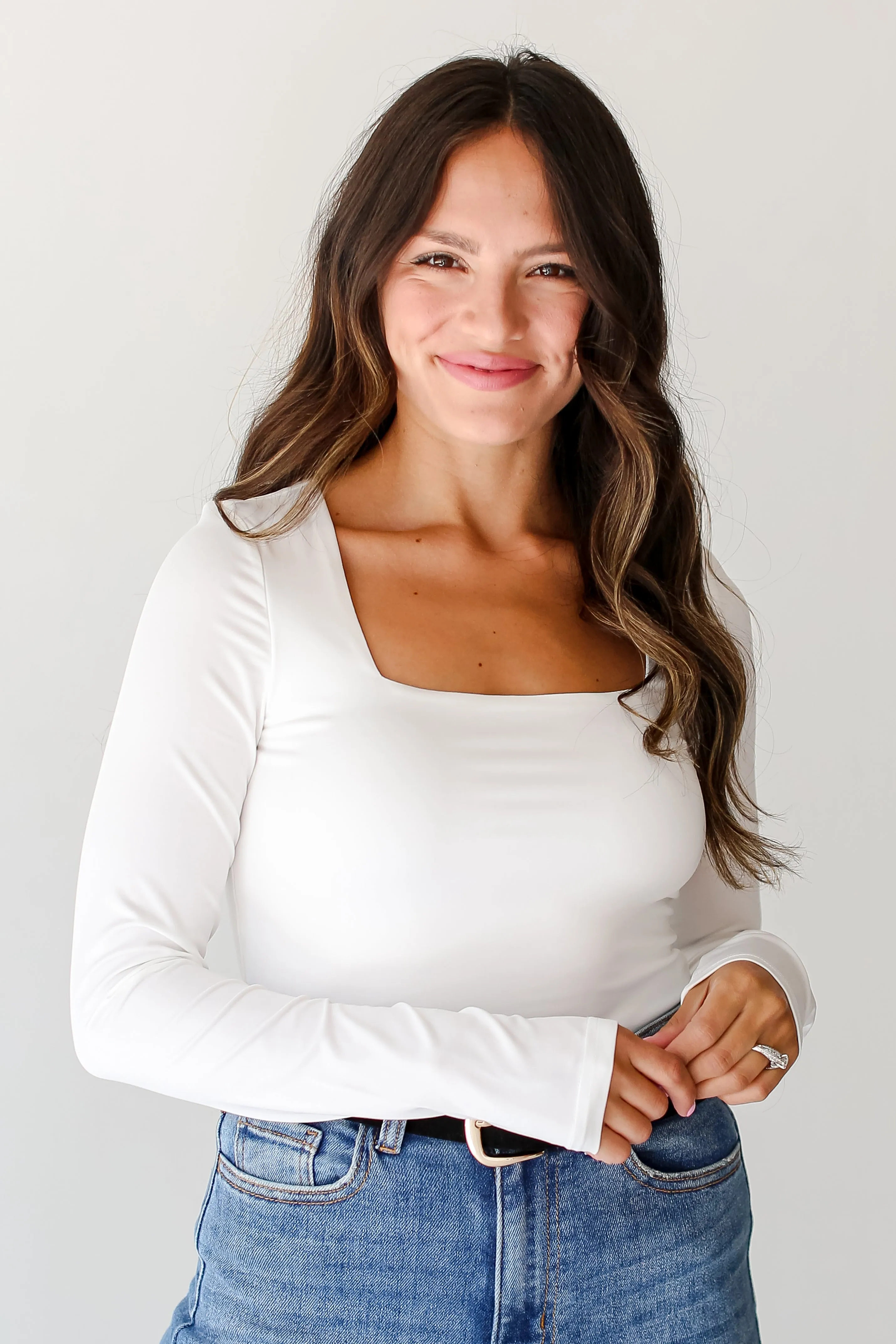FINAL SALE - Couldn't Be Better Square Neck Long Sleeve Bodysuit