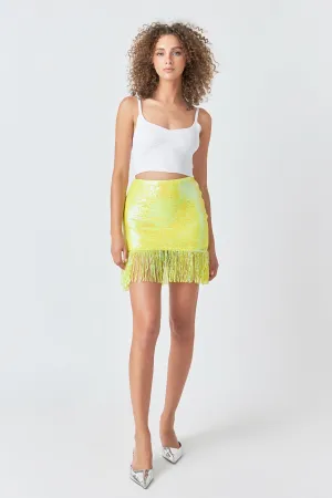 Fringe Sequin Skirt