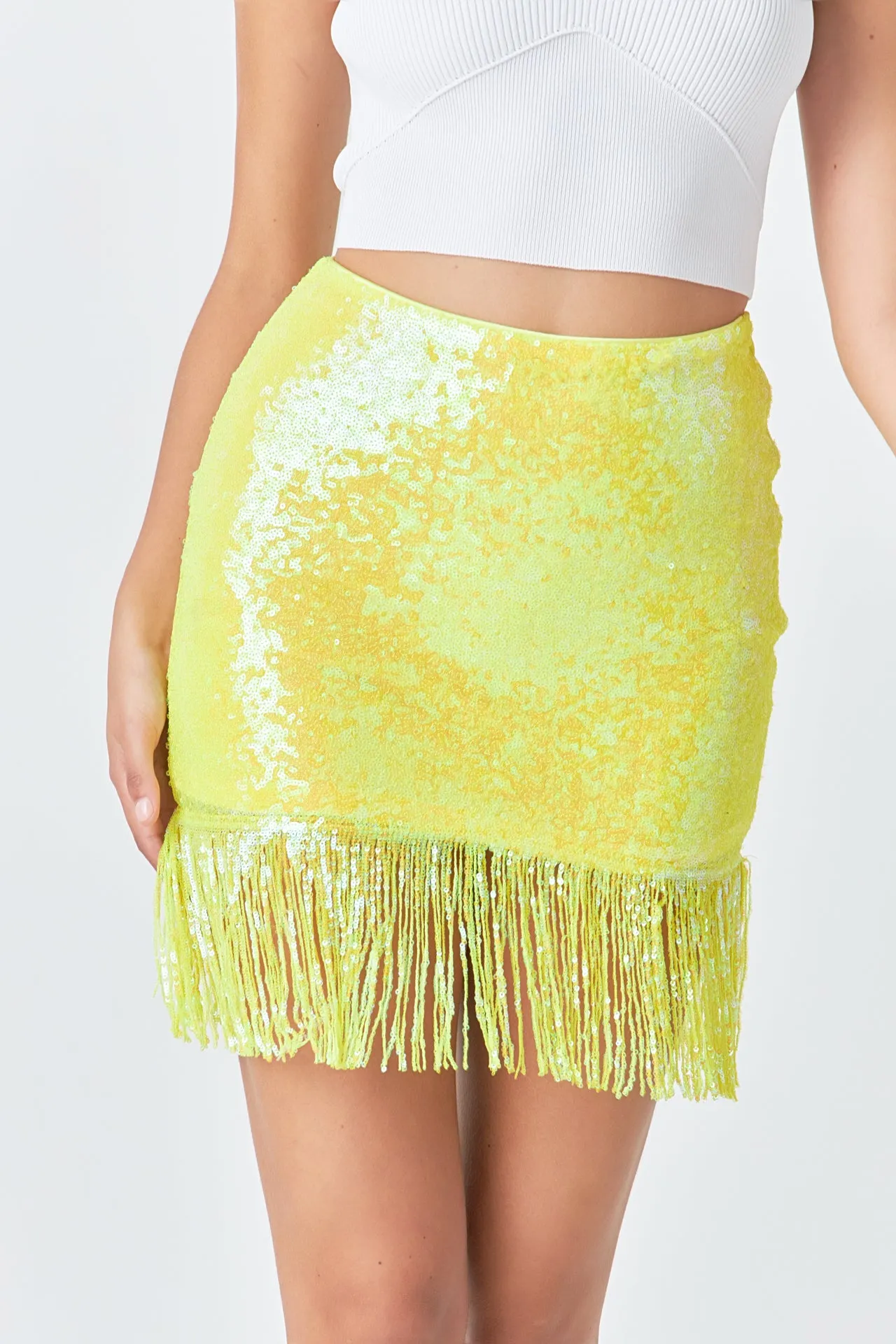 Fringe Sequin Skirt