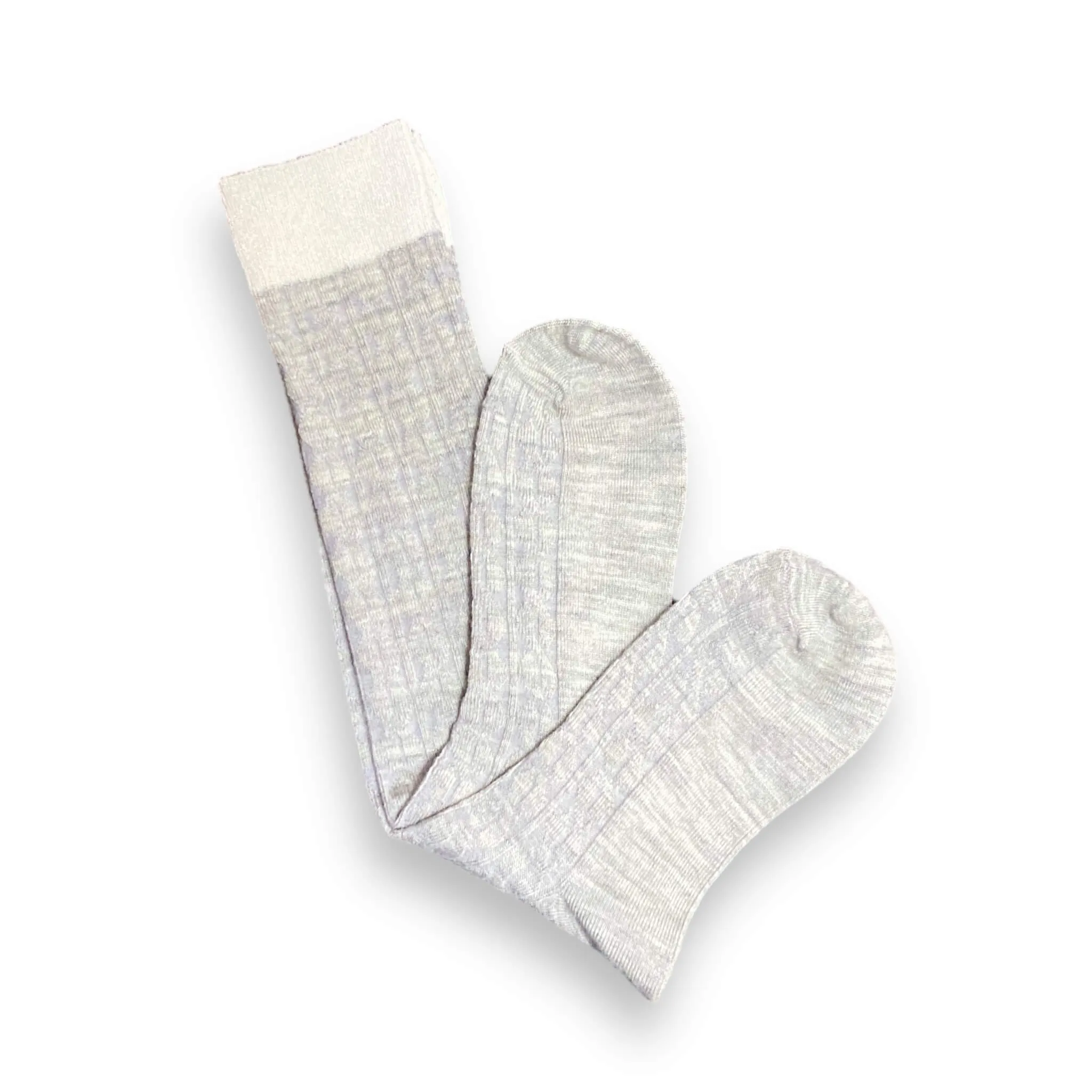 Gray Cable Knit Knee High Socks