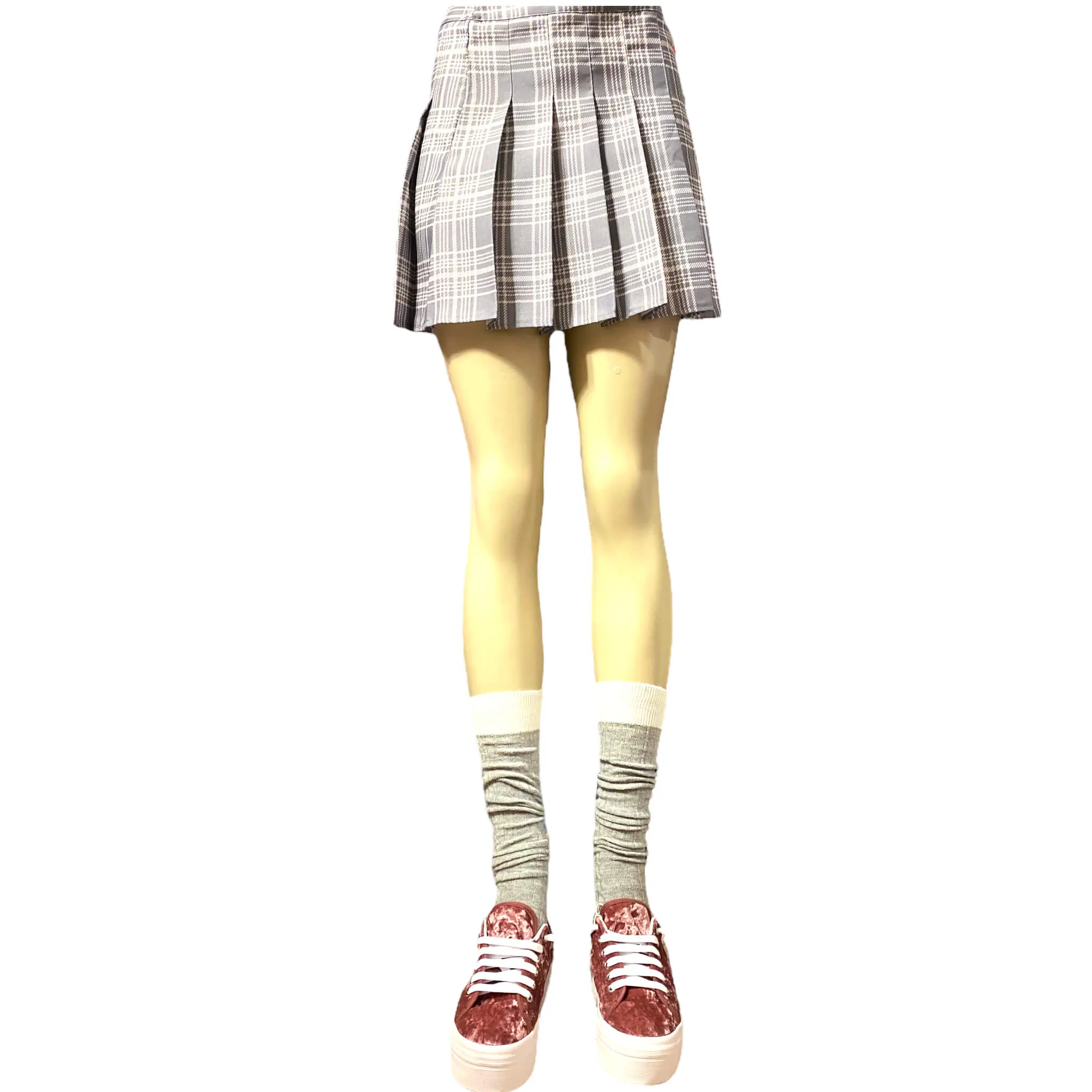 Gray Cable Knit Knee High Socks