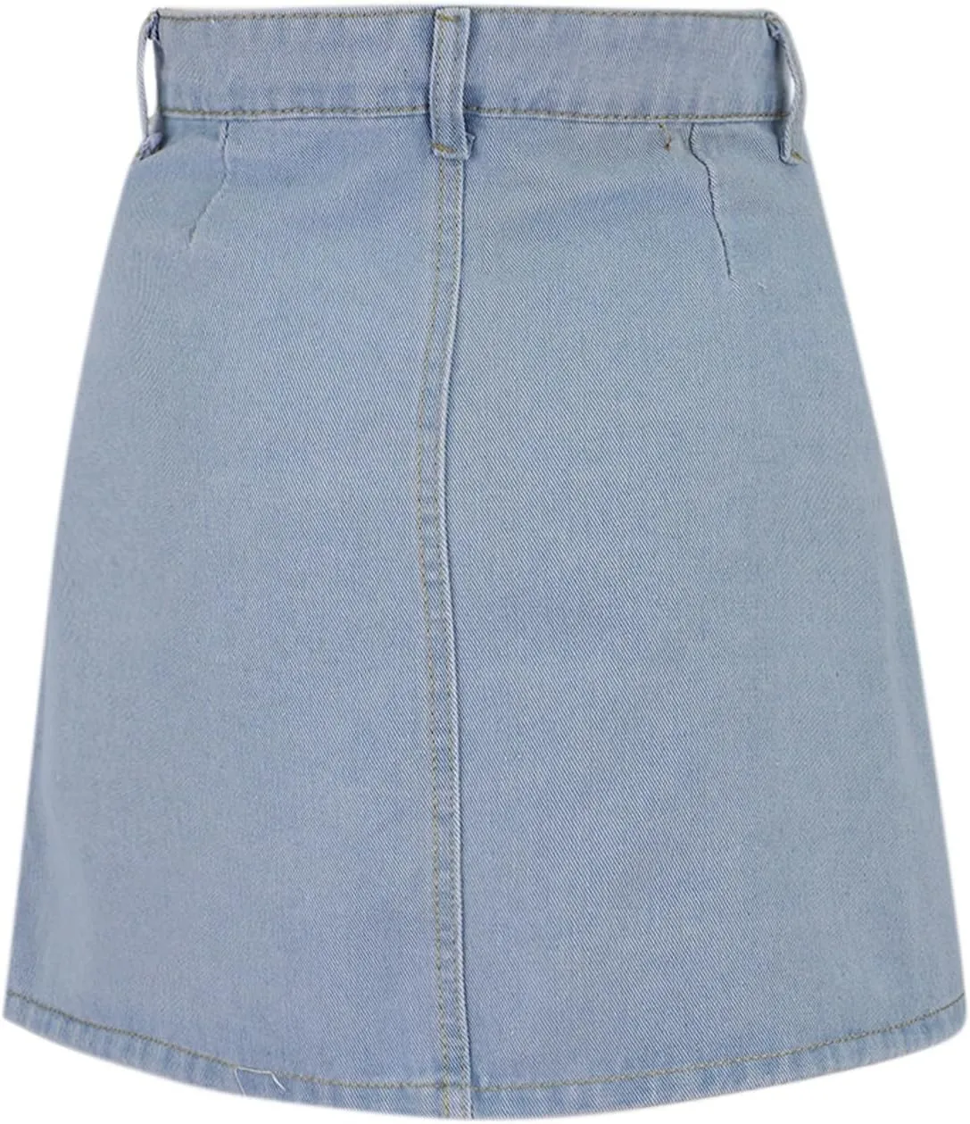 Jean Skirts for Women Denim High Waisted Trendy Stretchy Button Front Short Pencil Skirt with Patch