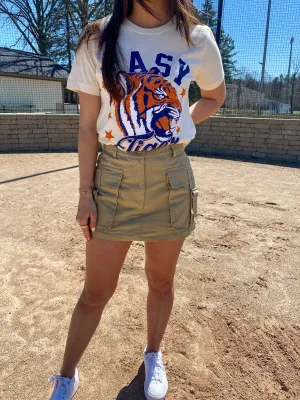 Khaki Cargo Mini Skort