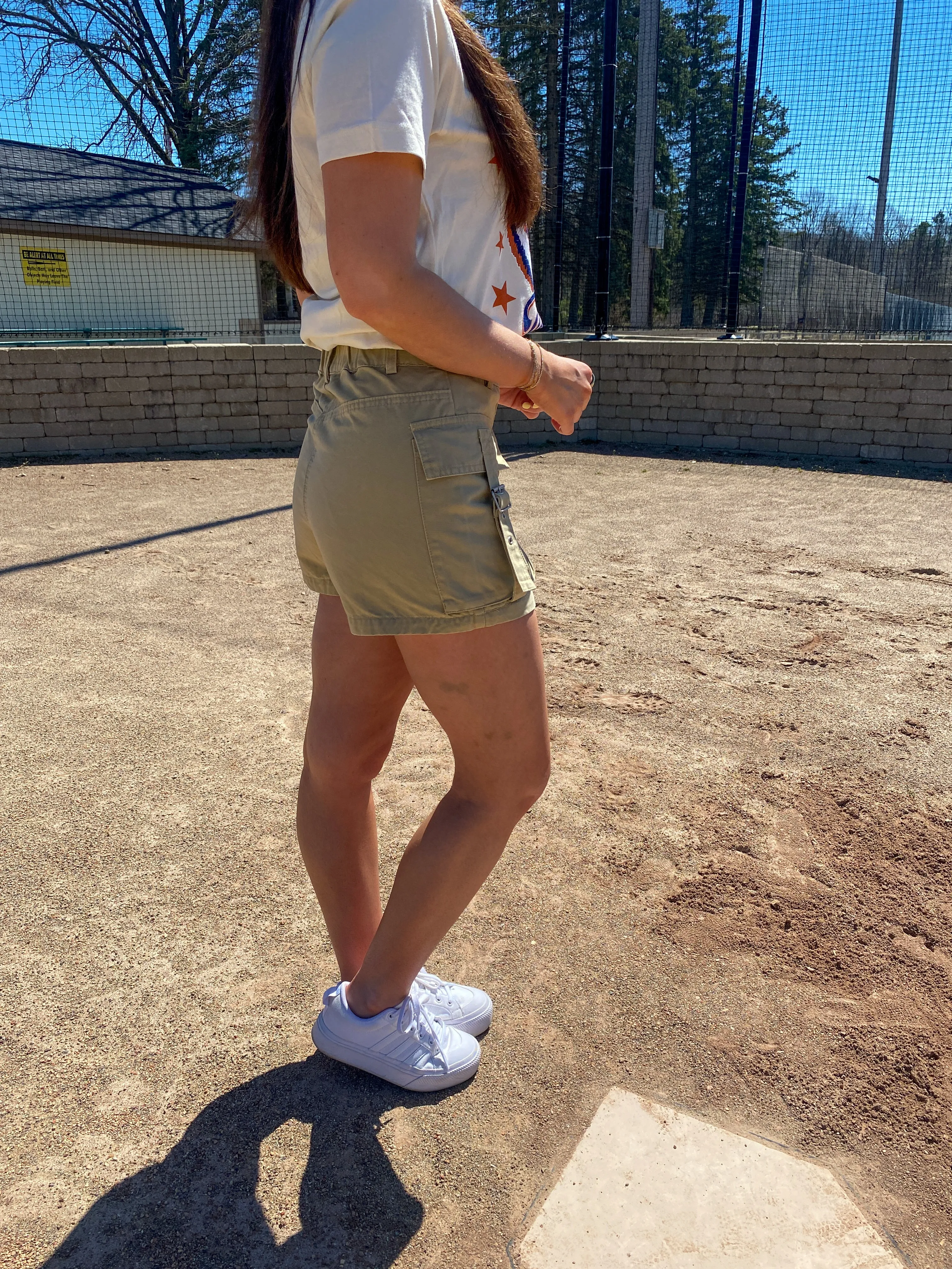 Khaki Cargo Mini Skort