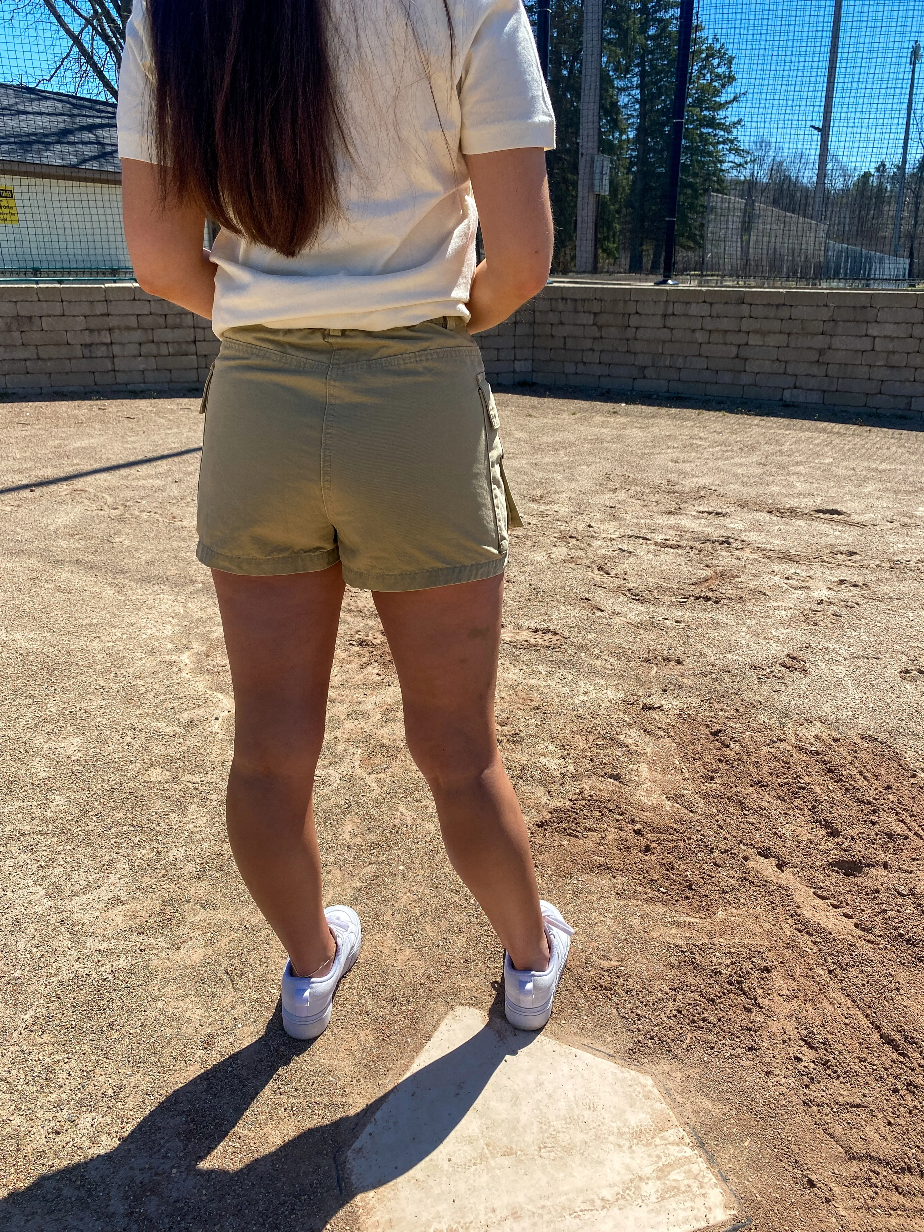 Khaki Cargo Mini Skort