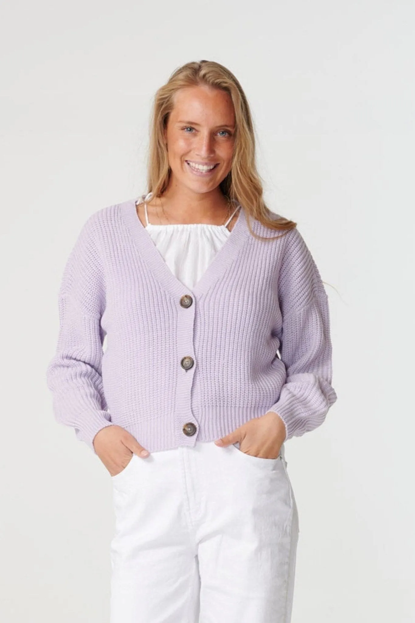 Lea cardigan - Pastel Lilac
