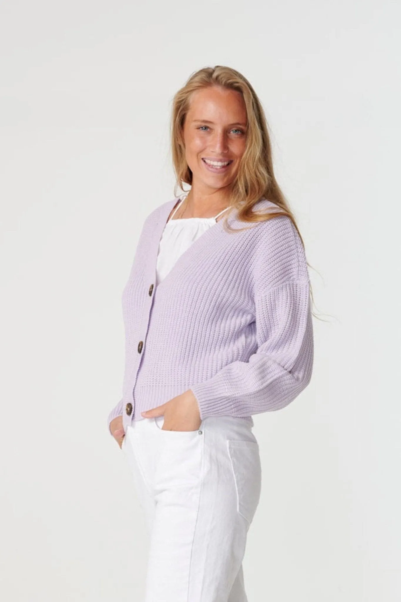 Lea cardigan - Pastel Lilac