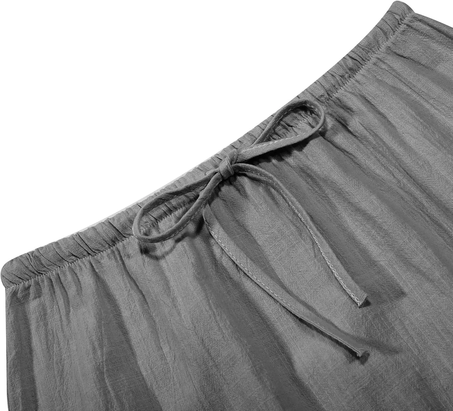 Linen Maxi Skirts for Women Trendy Summer Comfy Drawstring Waist A Line Skirts Cute Vacation Boho Long Flowy Skirts