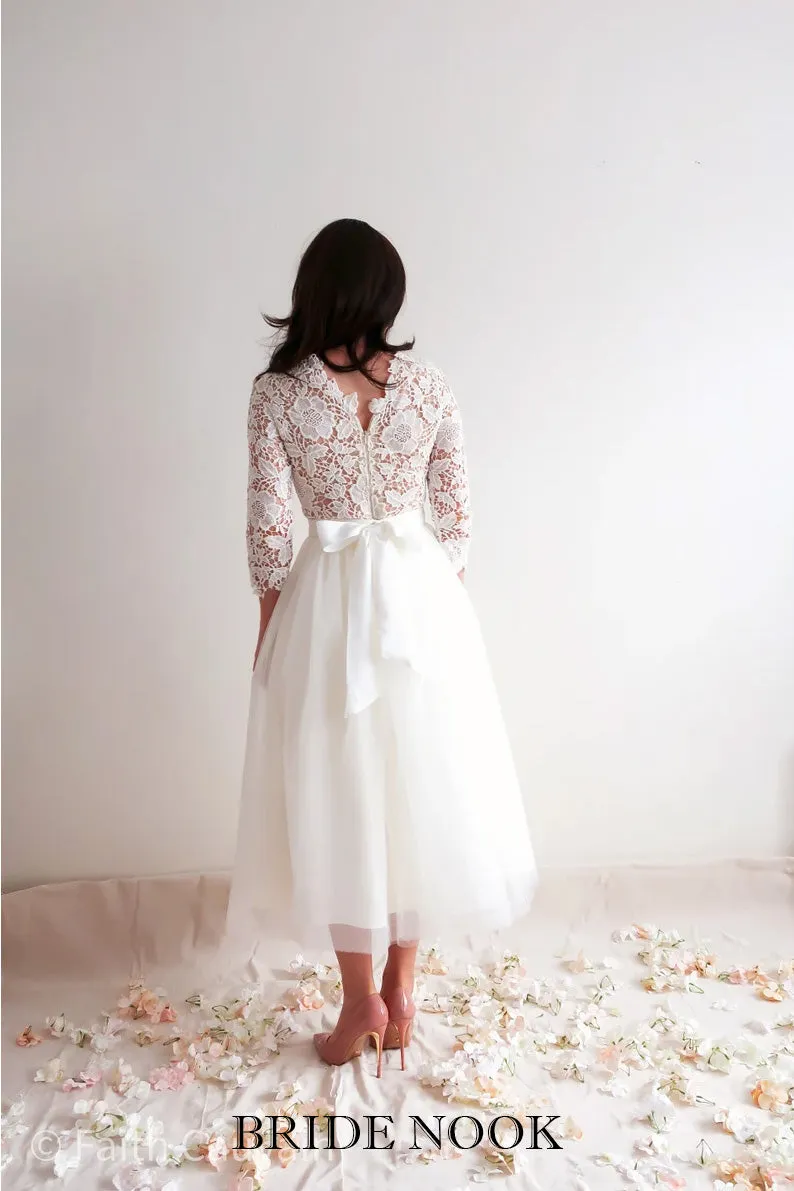 Long Sleeve Lace Wedding Dress | Short Bridal Dresses