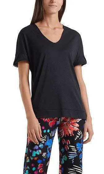 Marc Cain Collections Navy Elegant T-shirt with lace details NC 48.52 J70 395