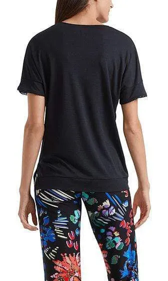Marc Cain Collections Navy Elegant T-shirt with lace details NC 48.52 J70 395