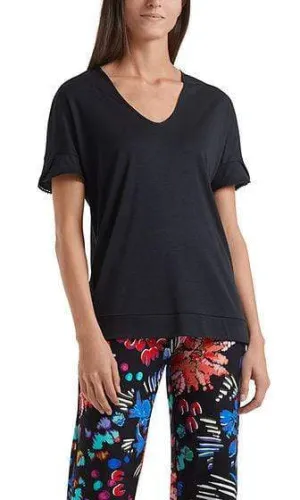 Marc Cain Collections Navy Elegant T-shirt with lace details NC 48.52 J70 395