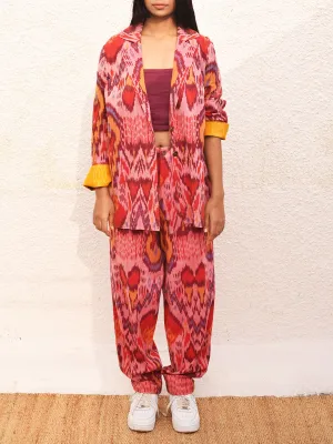 Native Ikat Jacket Pink