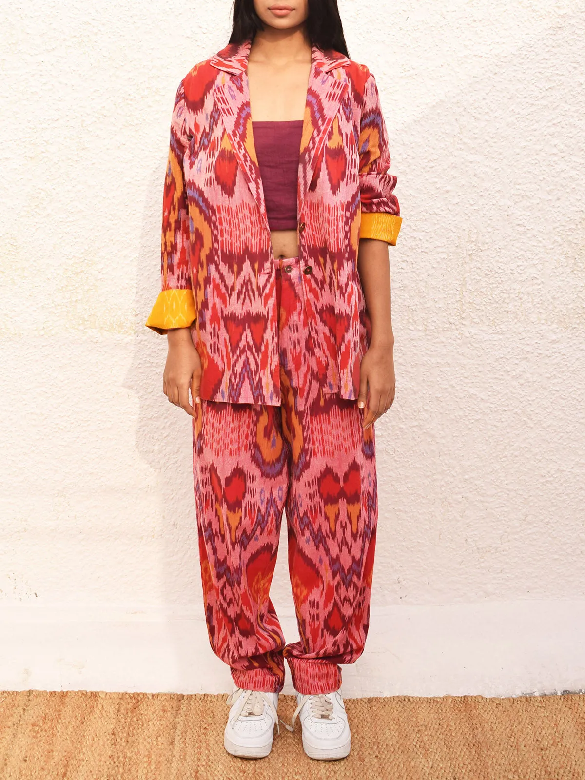 Native Ikat Jacket Pink