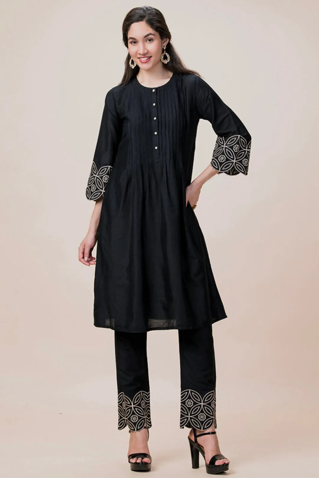 Pleated Emb Festival Kurta Set