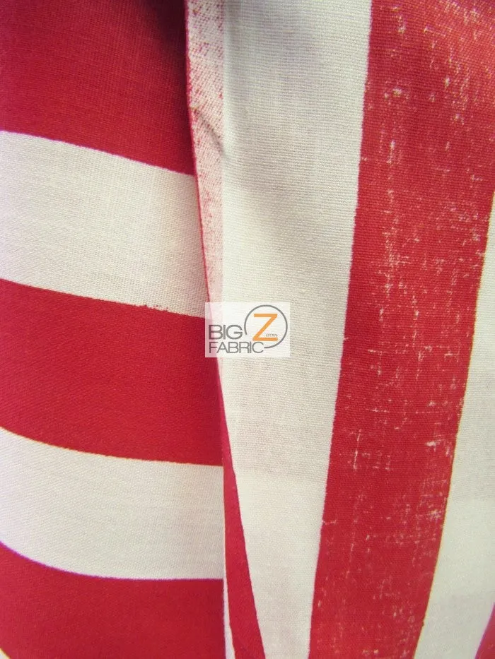 Poly Cotton 1 Inch Stripe Fabric / Pink/White By The Yard
