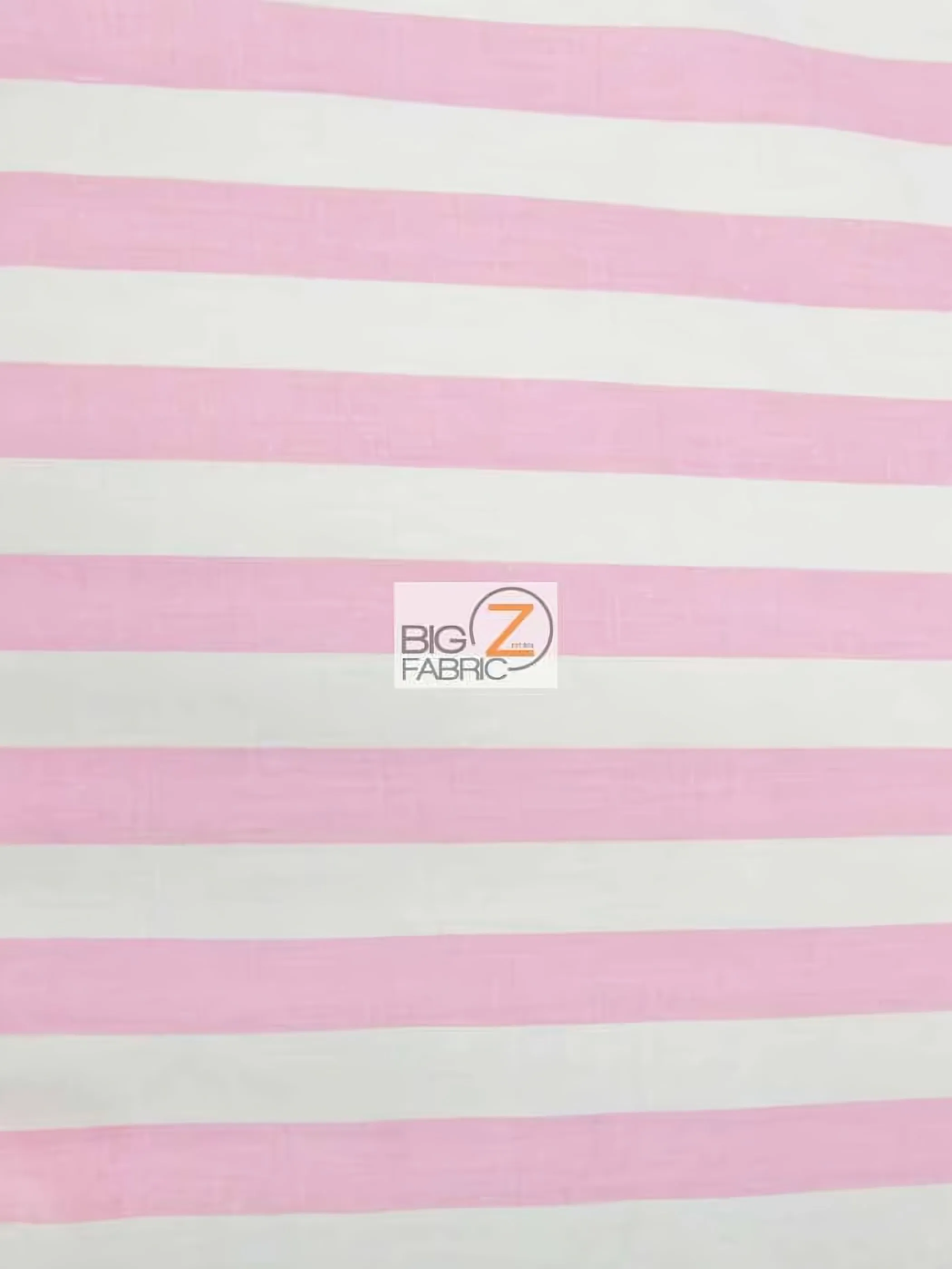 Poly Cotton 1 Inch Stripe Fabric / Pink/White By The Yard