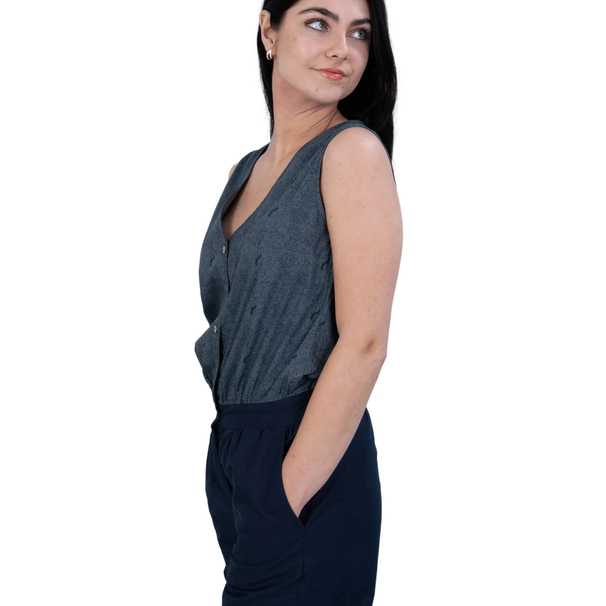 Prussian Blue Ajrakh Jumpsuit: Limited Edition Office Wear