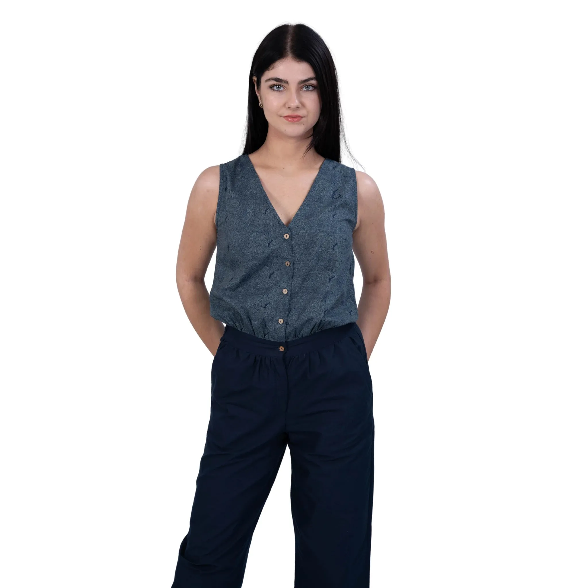 Prussian Blue Ajrakh Jumpsuit: Limited Edition Office Wear